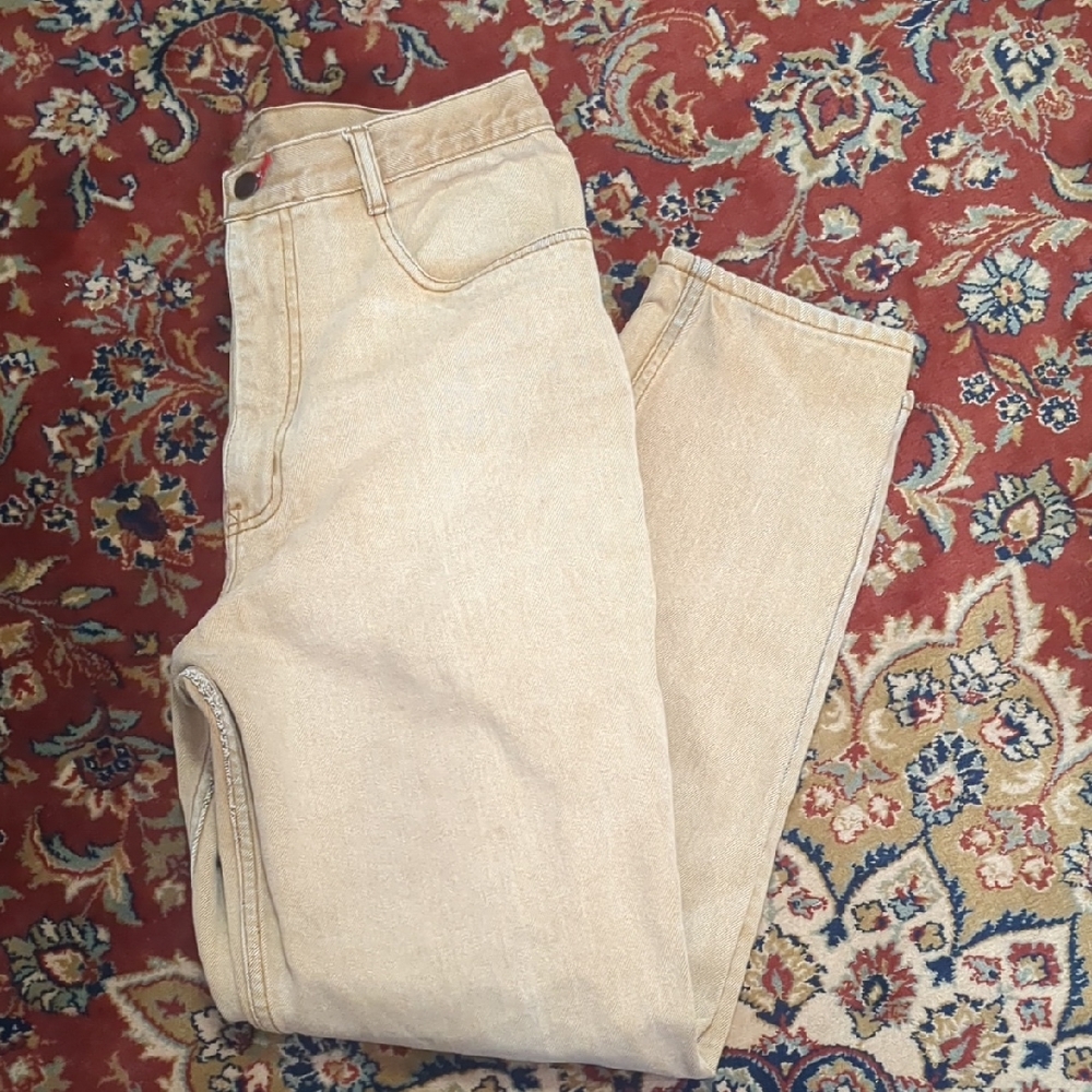 Vintage Gloria Vanderbilt Tan Denim Mom Jeans Size 12